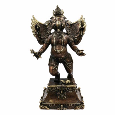 Buddhist Miniature Statue Of Ganesh [red Jambhala], [ganesha]