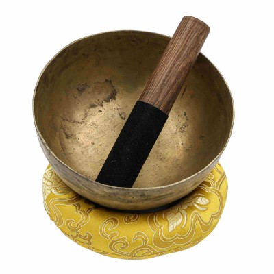 [old], Buddhist [real Antique] Hand Beaten Singing Bowl, [select Accessories]