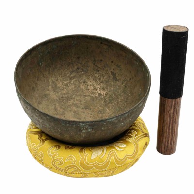 [old], Buddhist [real Antique] Hand Beaten Singing Bowl, [select Accessories]