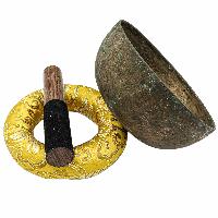 [old], Buddhist [real Antique] Hand Beaten Singing Bowl, [select Accessories]
