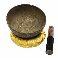 [old], Buddhist [real Antique] Hand Beaten Singing Bowl, [select Accessories]