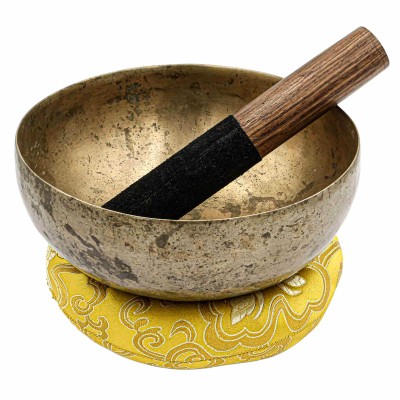 [old], Buddhist [real Antique] Hand Beaten Singing Bowl, [select Accessories]