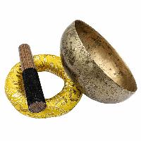 [old], Buddhist [real Antique] Hand Beaten Singing Bowl, [select Accessories]