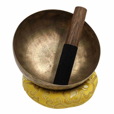 [old], Buddhist [real Antique] Hand Beaten Singing Bowl, [select Accessories]