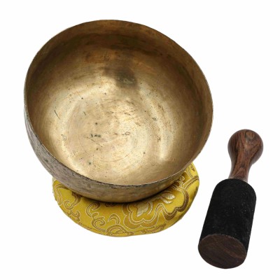 [old], Buddhist [real Antique] Hand Beaten Singing Bowl, [select Accessories]