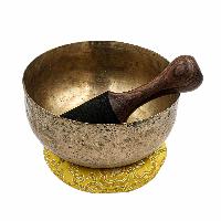 [old], Buddhist [real Antique] Hand Beaten Singing Bowl, [select Accessories]