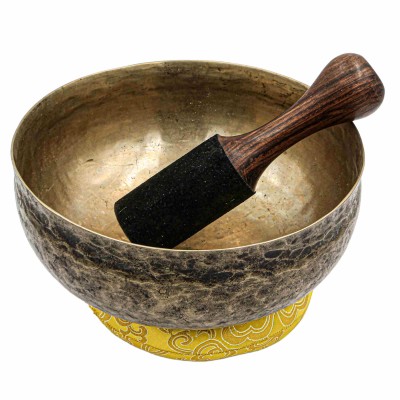 [old], Buddhist [real Antique] Hand Beaten Singing Bowl, [select Accessories]
