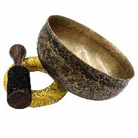 [old], Buddhist [real Antique] Hand Beaten Singing Bowl, [select Accessories]