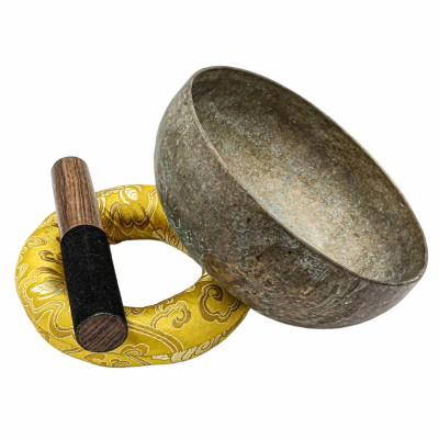 [old], Buddhist [real Antique] Hand Beaten Singing Bowl, [select Accessories]
