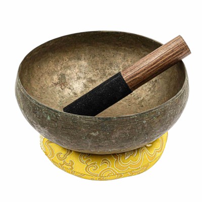[old], Buddhist [real Antique] Hand Beaten Singing Bowl, [select Accessories]