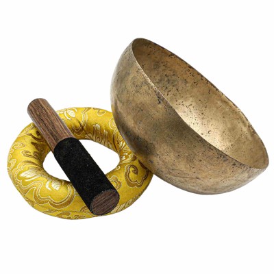[old], Buddhist [real Antique] Hand Beaten Singing Bowl, [select Accessories]