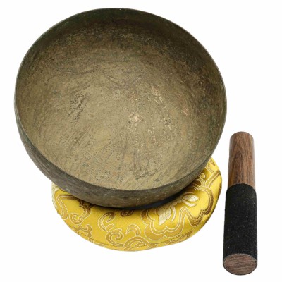 [old], Buddhist [real Antique] Hand Beaten Singing Bowl, [select Accessories]
