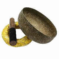 [old], Buddhist [real Antique] Hand Beaten Singing Bowl, [select Accessories]