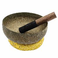 [old], Buddhist [real Antique] Hand Beaten Singing Bowl, [select Accessories]