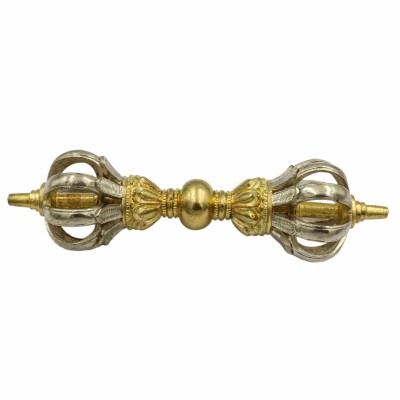 Bronze Dorje [vajra], Gold And Silver Plated Copper