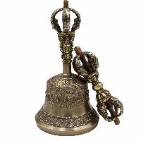 [dehradun], Bell And Dorje, Pure Bronze Bell And Dorje [vajra], Silver Plated Top