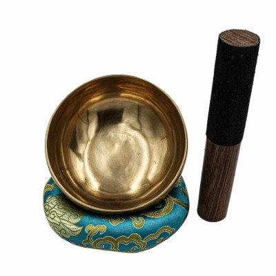 [old] Buddhist Hand Beaten Jambati Singing Bowl, [antique], [select Accessories]