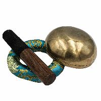 [old] Buddhist Hand Beaten Jambati Singing Bowl, [antique], [select Accessories]