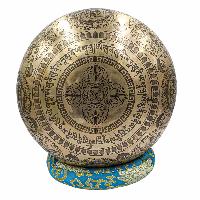 Buddhist Hand Beaten Jambati Singing Bowl, With Super Fine Etching Carving Of [buddha Eye], [select Accessories]
