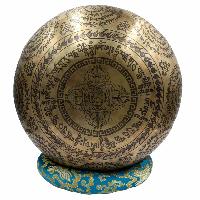 Buddhist Hand Beaten Jambati Singing Bowl, With Super Fine Etching Carving Of [108 Hand Sahasrabhuja Avalokitesvara], [select Accessories]