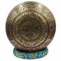 Buddhist Hand Beaten Jambati Singing Bowl, With Super Fine Etching Carving Of [amitabha Buddha], [select Accessories]