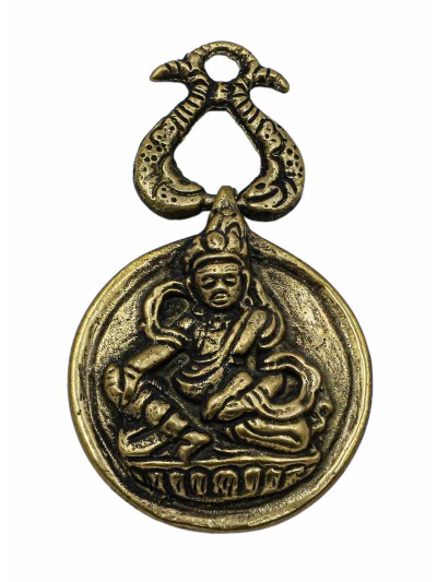 Kuber Melong [metal Pendant] With Ring, Yellow Jambhala
