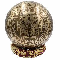 Buddhist Hand Beaten Jambati Singing Bowl, With Super Fine Etching Carving, [double Dorje], [select Accessories]