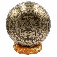 Buddhist Hand Beaten Jambati Singing Bowl, With Super Fine Etching Carving, [select Accessories]