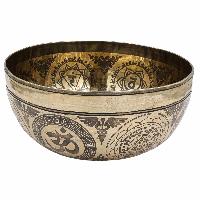 Buddhist Hand Beaten Jambati Singing Bowl, With Super Fine Etching Carving, [select Accessories]