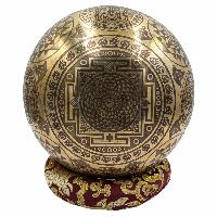 Buddhist Hand Beaten Jambati Singing Bowl, With Super Fine Etching Carving, [yoga Man], [select Accessories]