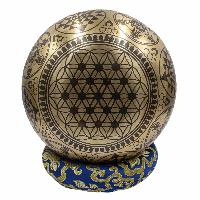 Buddhist Hand Beaten Jambati Singing Bowl, With Super Fine Etching Carving, [select Accessories]