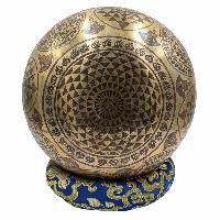 Buddhist Hand Beaten Jambati Singing Bowl, With Super Fine Etching Carving