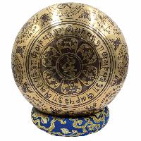 Buddhist Hand Beaten Jambati Singing Bowl, With Super Fine Etching Carving, [medicine Buddha], [select Accessories]
