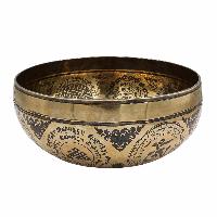Buddhist Hand Beaten Jambati Singing Bowl, With Super Fine Etching Carving, [medicine Buddha], [select Accessories]