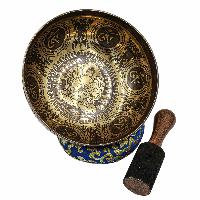 Buddhist Hand Beaten Jambati Singing Bowl, With Super Fine Etching Carving, [select Accessories]