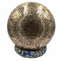 Buddhist Hand Beaten Jambati Singing Bowl, With Super Fine Etching Carving, [select Accessories]