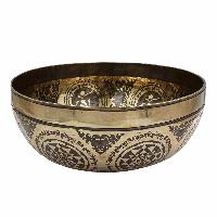 Buddhist Hand Beaten Jambati Singing Bowl, With Super Fine Etching Carving, [select Accessories]