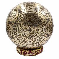Buddhist Hand Beaten Jambati Singing Bowl, With Super Fine Etching Carving, [select Accessories]