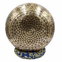Buddhist Hand Beaten Jambati Singing Bowl, With Super Fine Etching Carving, [select Accessories]