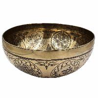 Buddhist Hand Beaten Jambati Singing Bowl, With Super Fine Etching Carving, [select Accessories]