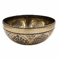 Buddhist Hand Beaten Jambati Singing Bowl, With Super Fine Etching Carving, [select Accessories]