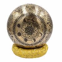 Buddhist Hand Beaten Jambati Singing Bowl, With Super Fine Etching Carving, [select Accessories]