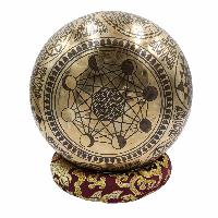 Buddhist Hand Beaten Jambati Singing Bowl, With Super Fine Etching Carving, [select Accessories]