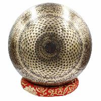 Buddhist Hand Beaten Jambati Singing Bowl, With Super Fine Etching Carving, [select Accessories]