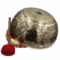 Buddhist Hand Beaten Jambati Singing Bowl, With Super Fine Etching Carving, [select Accessories]