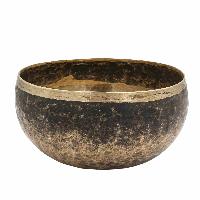 [old] Buddhist Hand Beaten [kopre] Singing Bowl, With [antique] Finishing, [select Accessories]