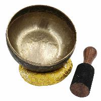 [old] Buddhist Hand Beaten [kopre] Singing Bowl, With [antique] Finishing, [select Accessories]