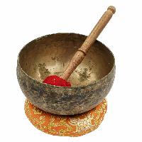 [old] Buddhist Hand Beaten [kopre] Singing Bowl, With [antique] Finishing, [select Accessories]