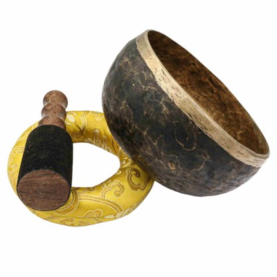 [old] Buddhist Hand Beaten [kopre] Singing Bowl, With [antique] Finishing, [select Accessories]