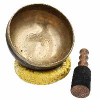 [old] Buddhist Hand Beaten [kopre] Singing Bowl, With [antique] Finishing, [select Accessories]